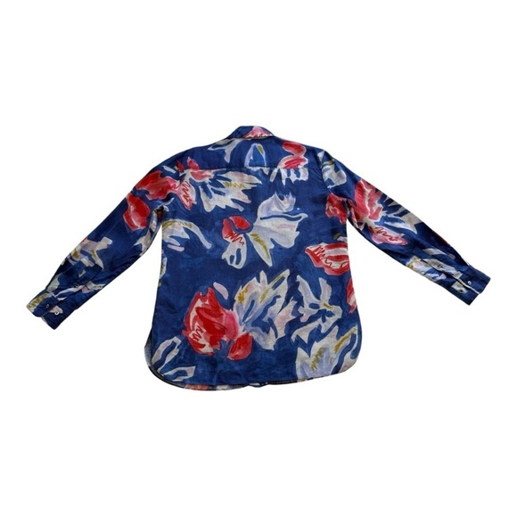 Aritiza | Babaton Tahoma Linen Floral Watercolour Pattern Blouse - Size Small - Picture 4 of 15